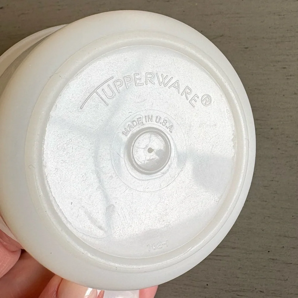 VTG Tupperware White Clear Measuring Cups Nesting 1 cup, 3/4 cup, 2/3 cup USA